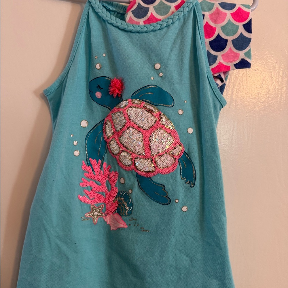 Aqua Turtle Kids Tank Top